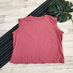 Torrid Relaxed Fit Vintage Cotton Jersey Crew Neck Dolman Tank Pink 2X